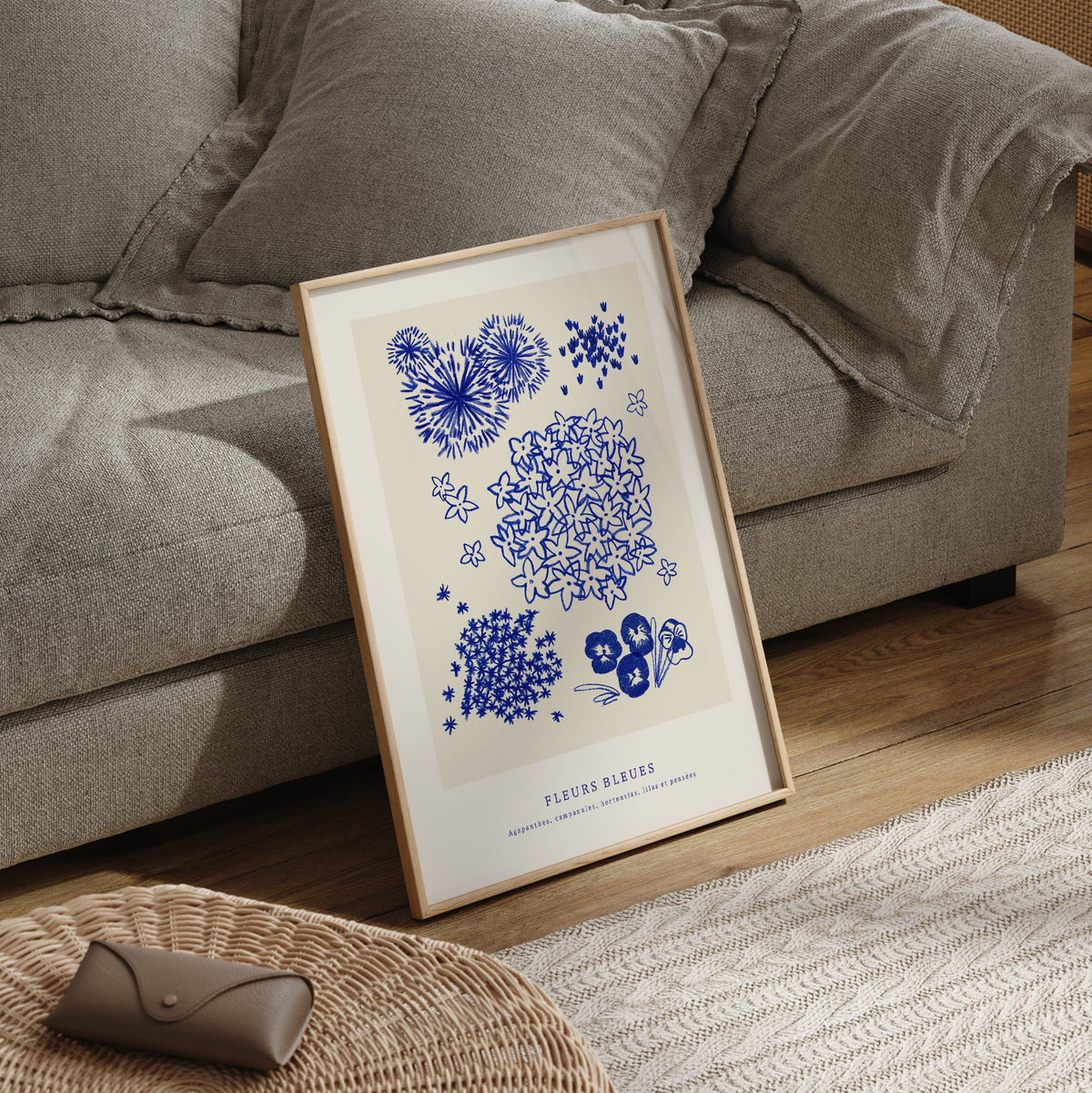 Fleurs Bleues 40x50