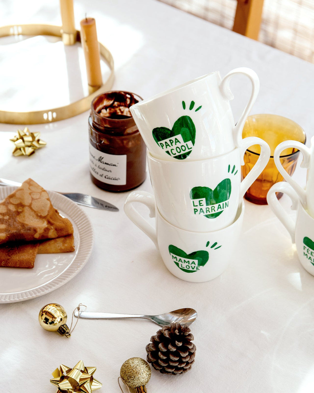 Le mug coeur Mama love - vert sapin
