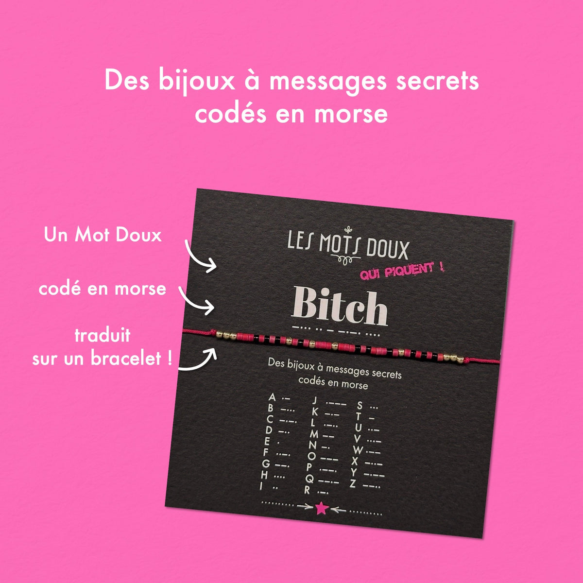 Bracelet qui pique bitch rose or