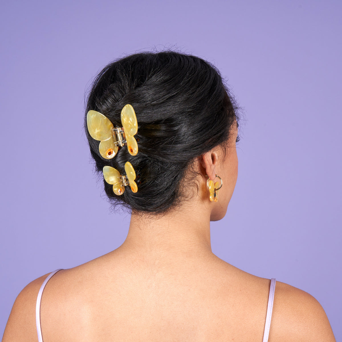 Pince à cheveux Coucou Suzette Papillon Jaune