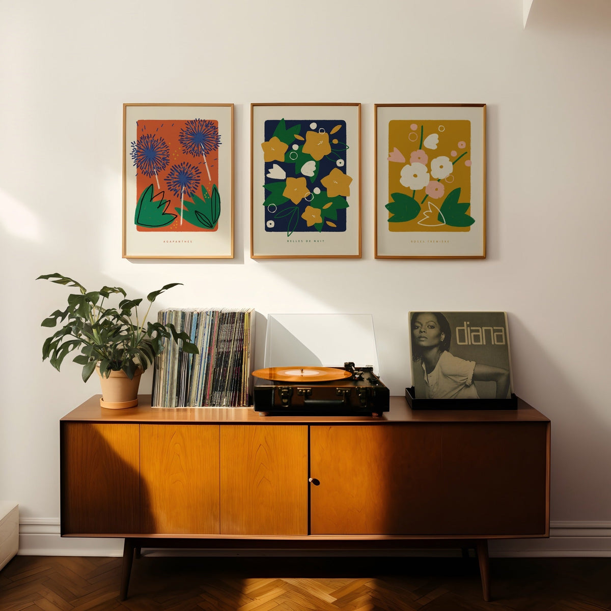 Affiche wax agapanthes 30x40