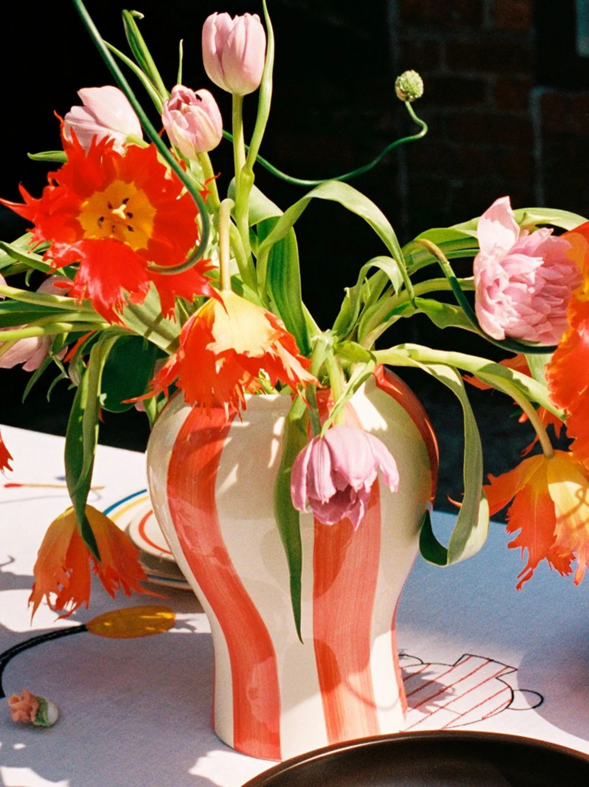 VASE à Rayures Sobremesa-Petit-Rouge