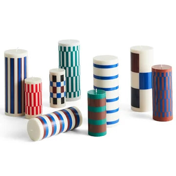 Column Candle Off White & Blue / S Damier