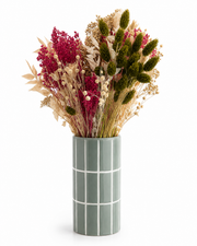 Vase carrelage bleu D10,5 H23cm