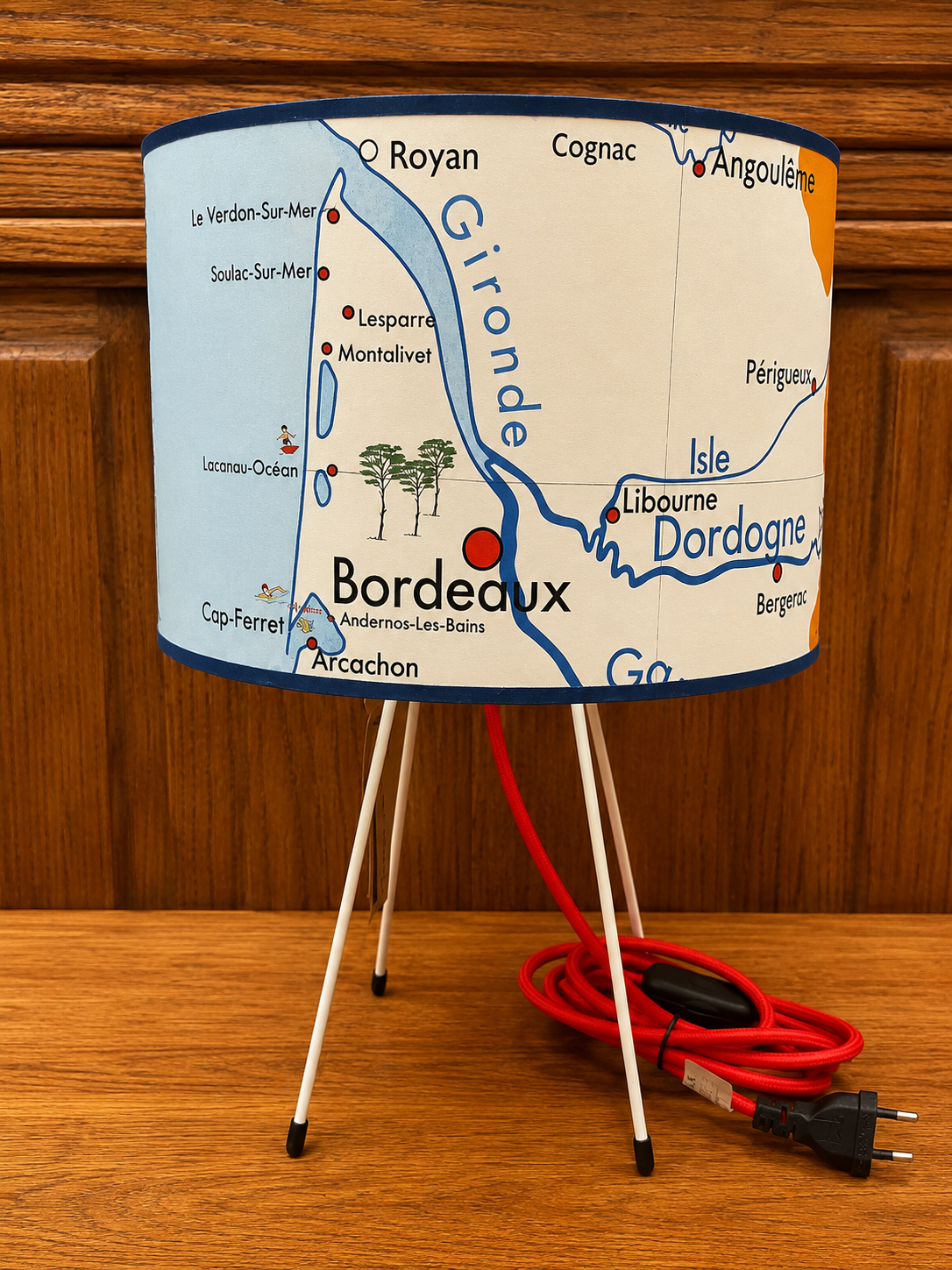 LAMPE TRIPODE DORDOGNE pied Blanc