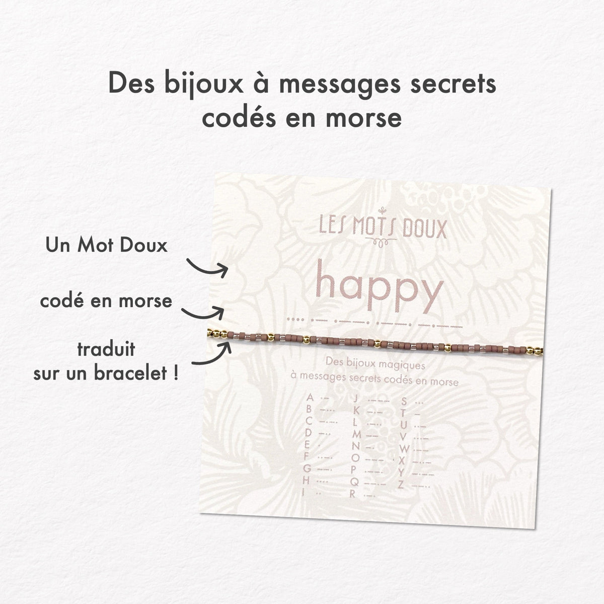 Bracelet pastel happy taupe argent
