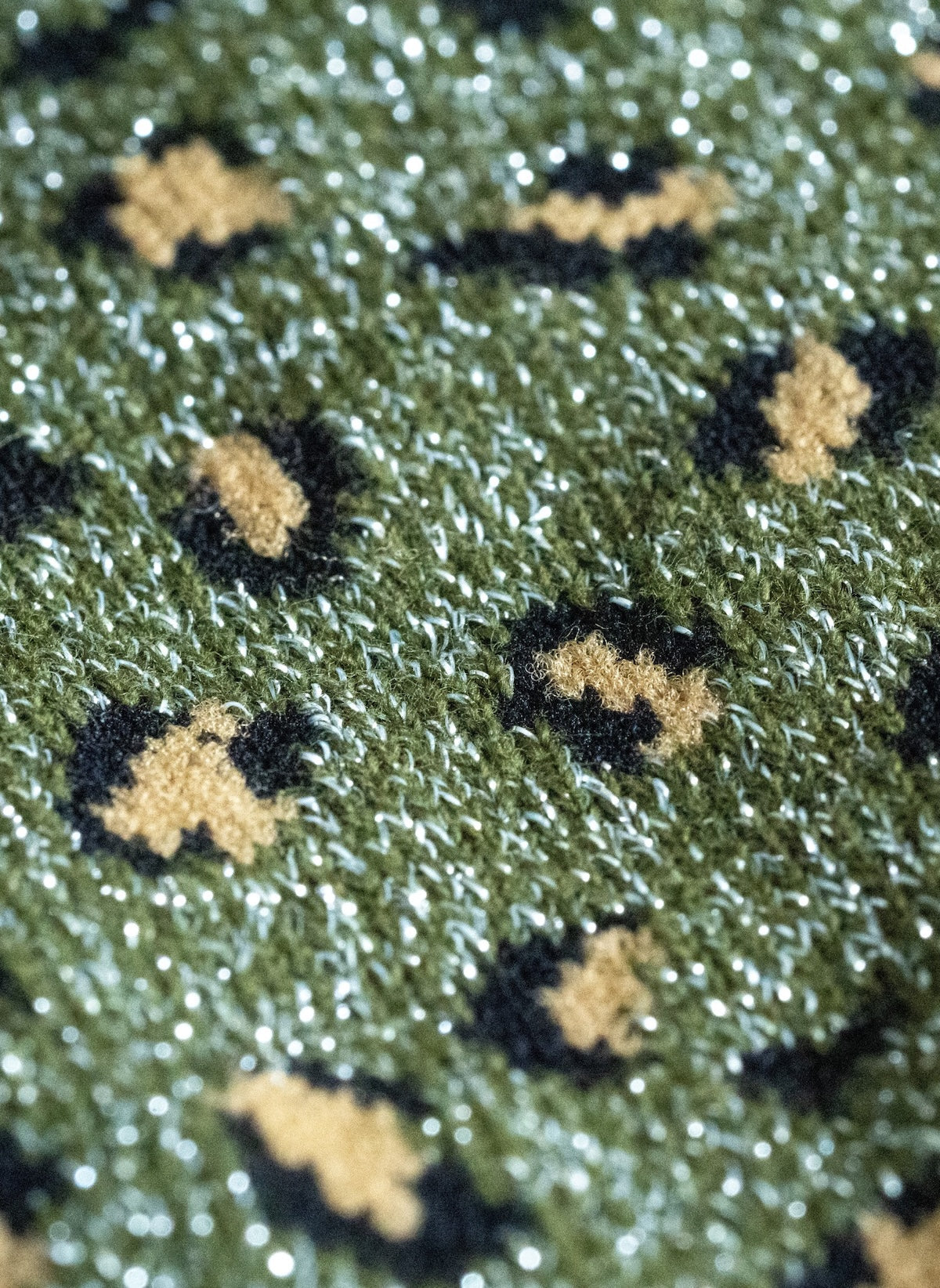 Chaussettes léopard pailletées - Kaki