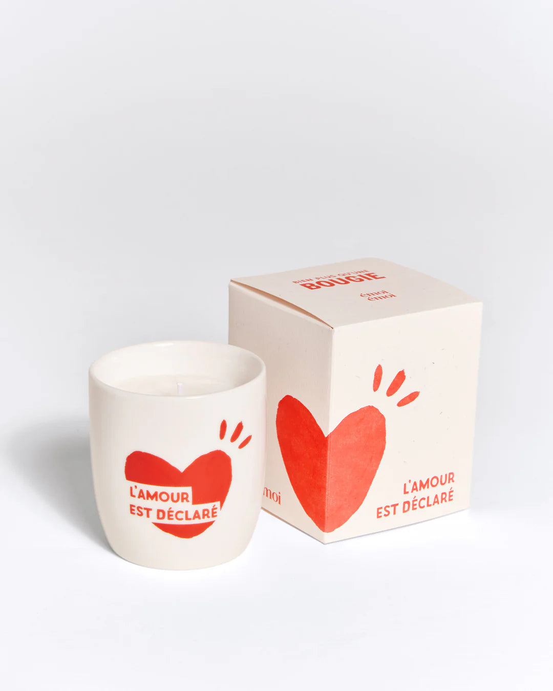 La bougie tasse L'amour est déclaré - rouge