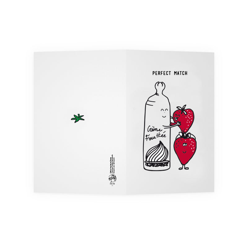 Carte postale perfect match fraises chantilly