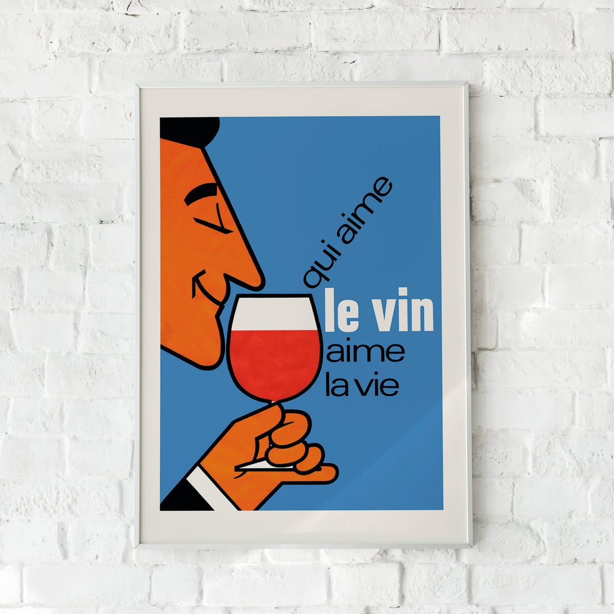 AFFICHE QUI AIME LE VIN LA VIE 30 X 40