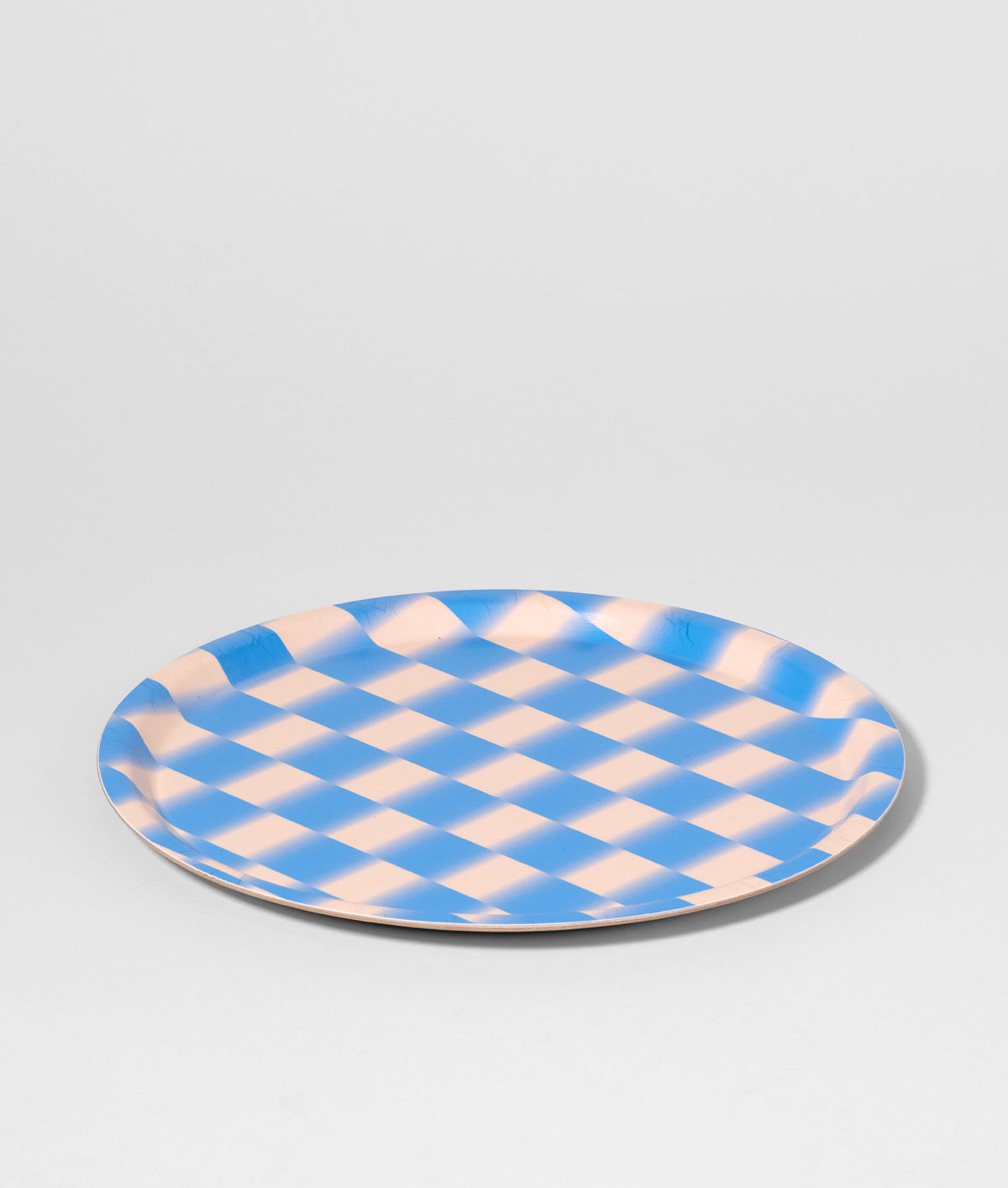 PLATEAU - Blue Gradient Check Mini Round Tray