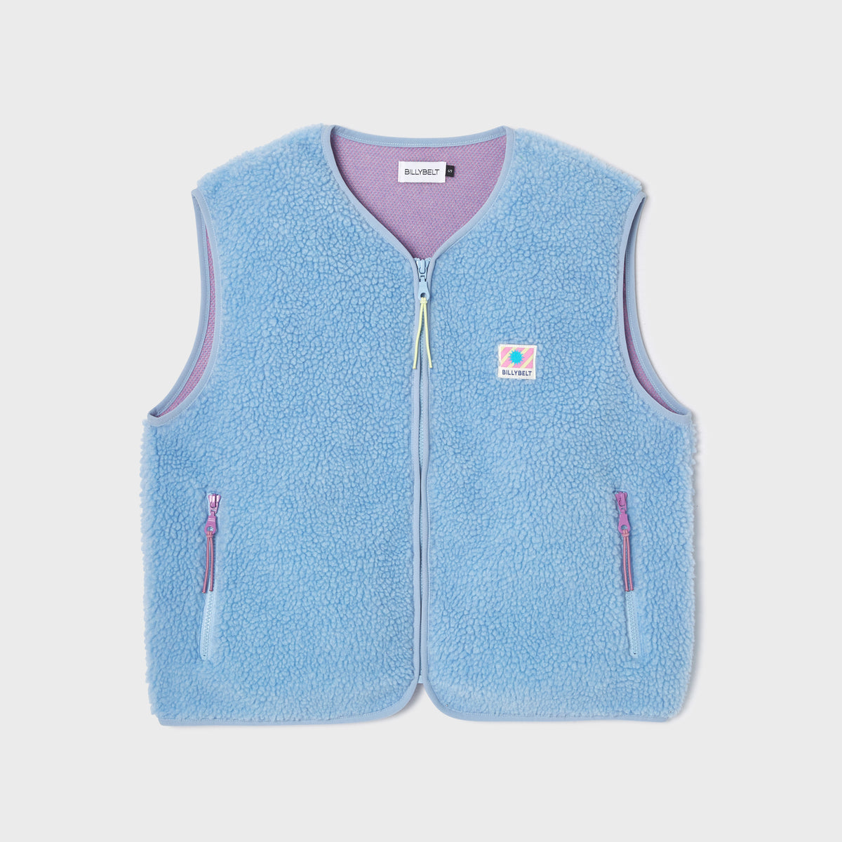 Veste sherpa femme zippée sans manches - Bleu