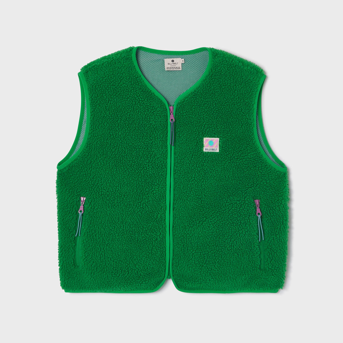 Veste sherpa femme zippée sans manches Vert