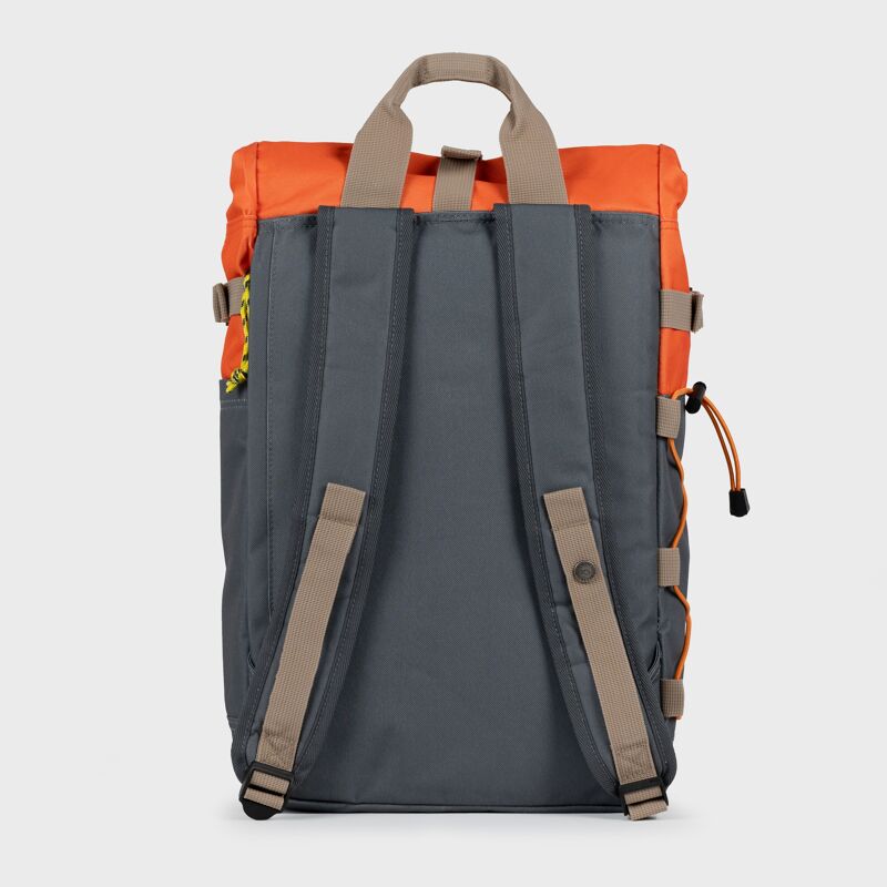 ROLLTOP Sac à dos en 100% polyester recyclé Roll-top - Ardoise et orange