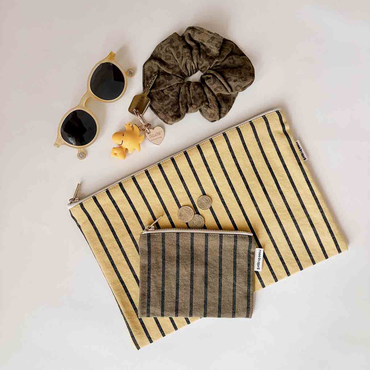 Lili pochette rayure tennis bambou