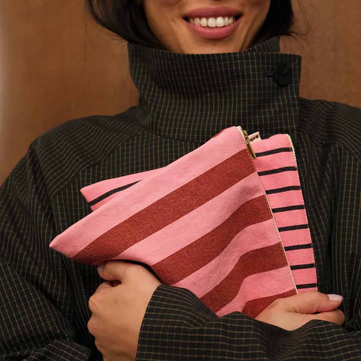 Lili pochette rayure tennis funky pink