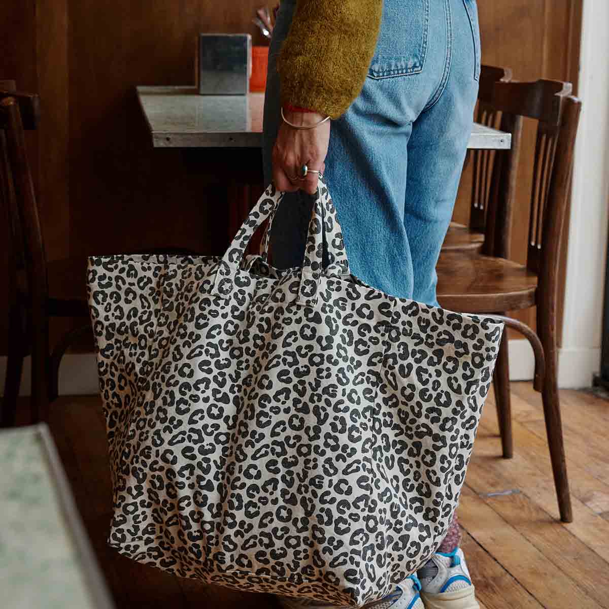 ELISA SAC CABAS IMPRIME GRAOU GREIGE