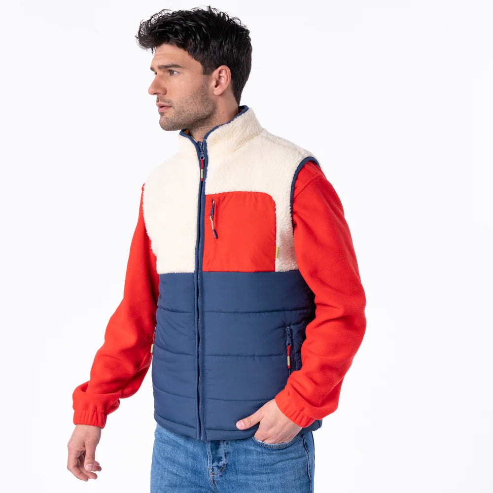 Veste bi-matières en sherpa sans manches
