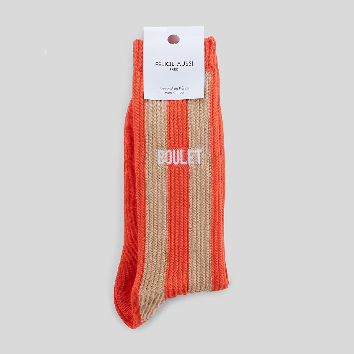 Chaussettes boulet 40/45 bi-gout orange sable
