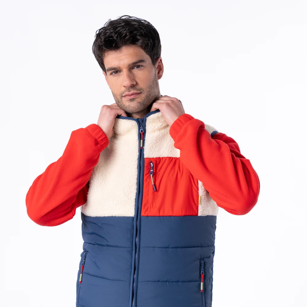 Veste bi-matières en sherpa sans manches