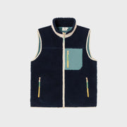 Veste sherpa mixte zippée sans manches Marine et vert