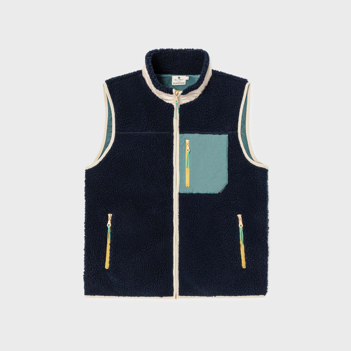 Veste sherpa mixte zippée sans manches Marine et vert