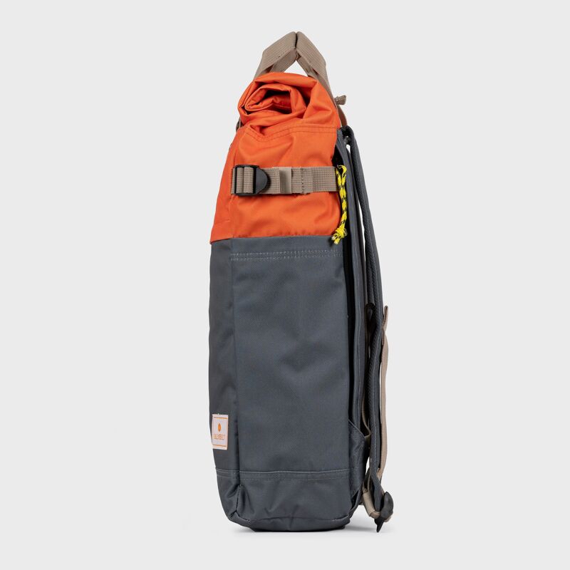 ROLLTOP Sac à dos en 100% polyester recyclé Roll-top - Ardoise et orange