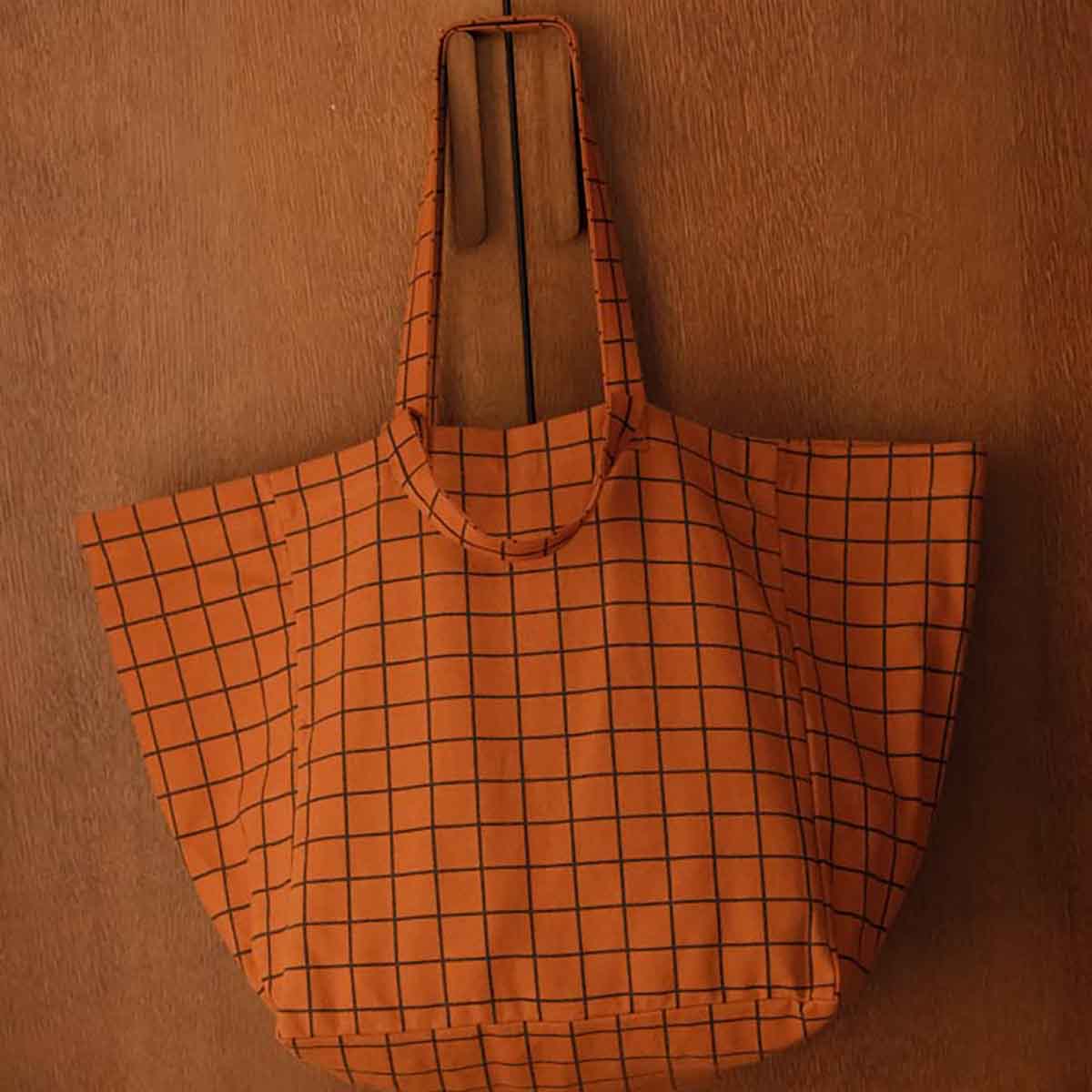 ELISA LOGO SAC CABAS CHECK GINGER