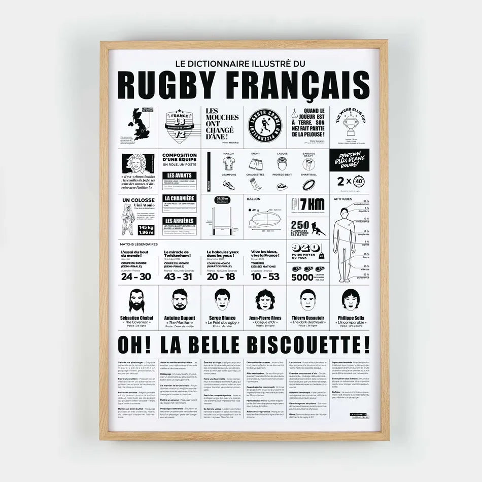 Affiche Dictionnaire illustré du rugby - 50x70 cm