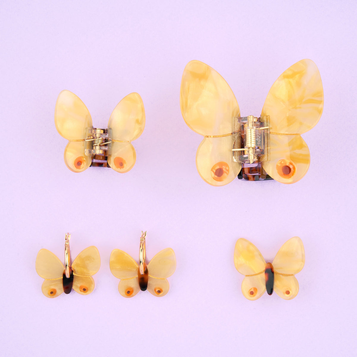 Pince à cheveux Coucou Suzette Papillon Jaune