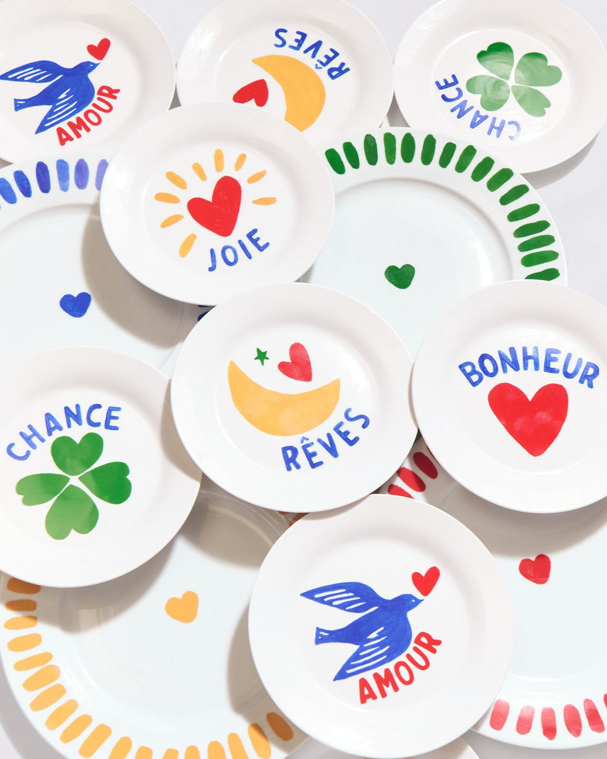 L'assiette Bonheur en porcelaine - 19 cm