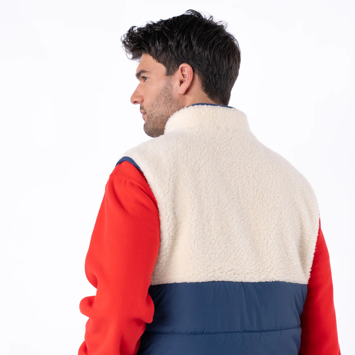 Veste bi-matières en sherpa sans manches