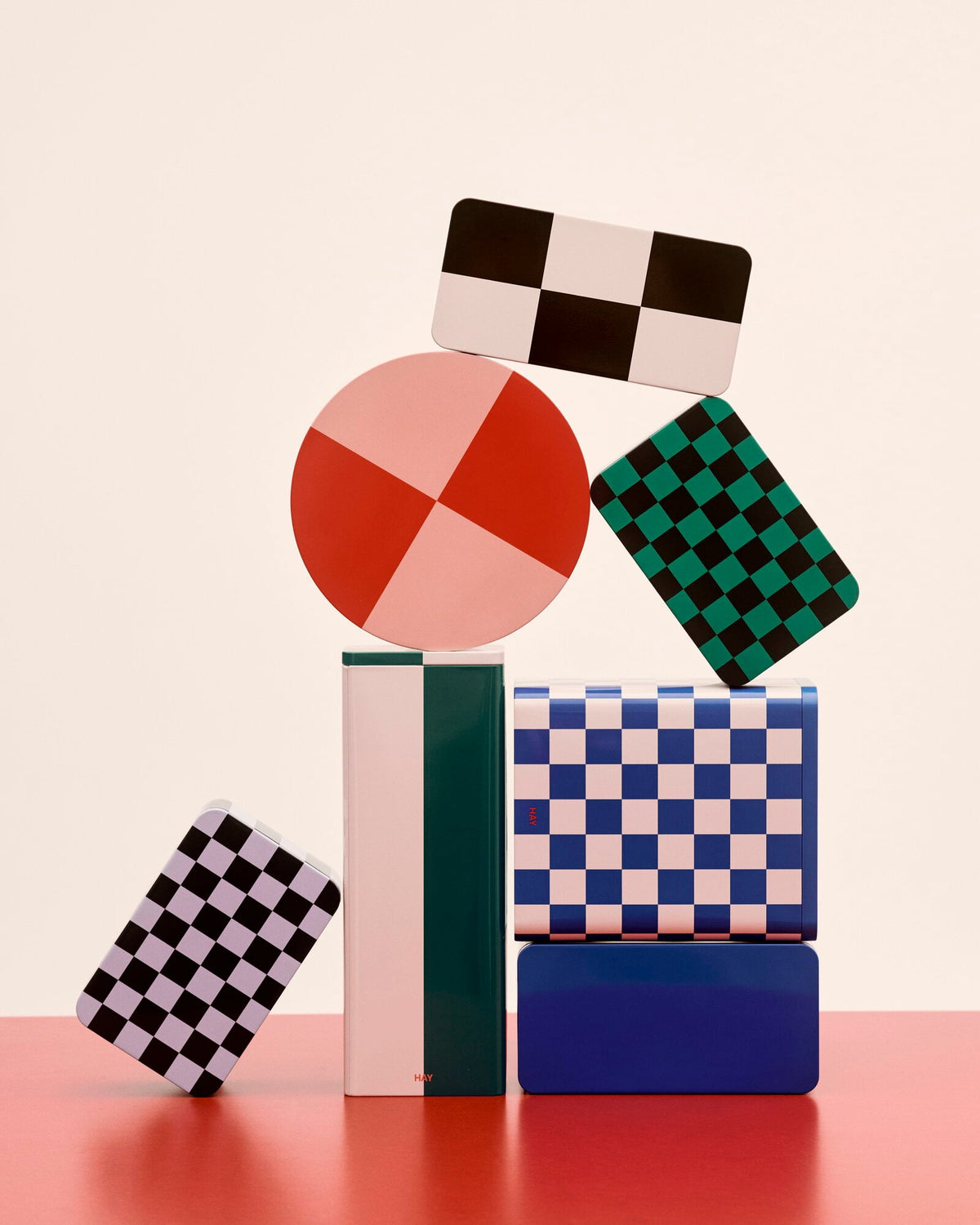 Tin Container-Slim-Green and off-white