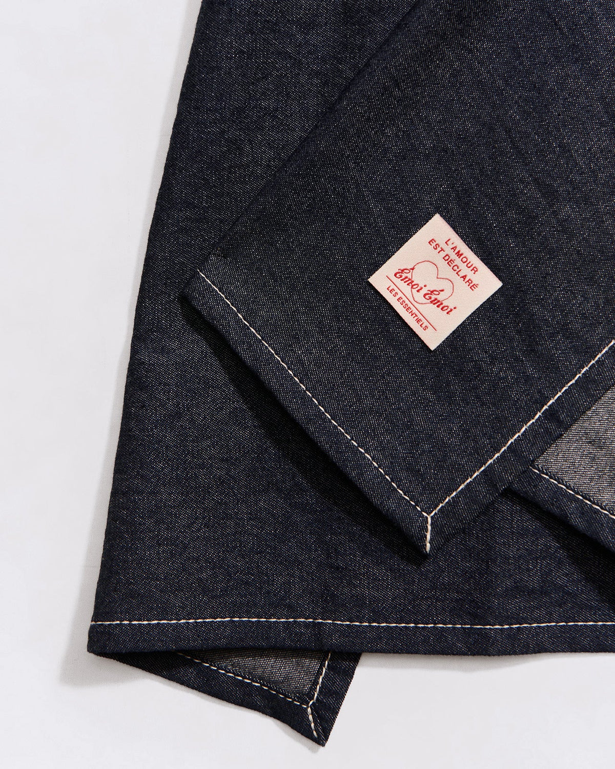 Le tablier brodé Grand chef - denim brut