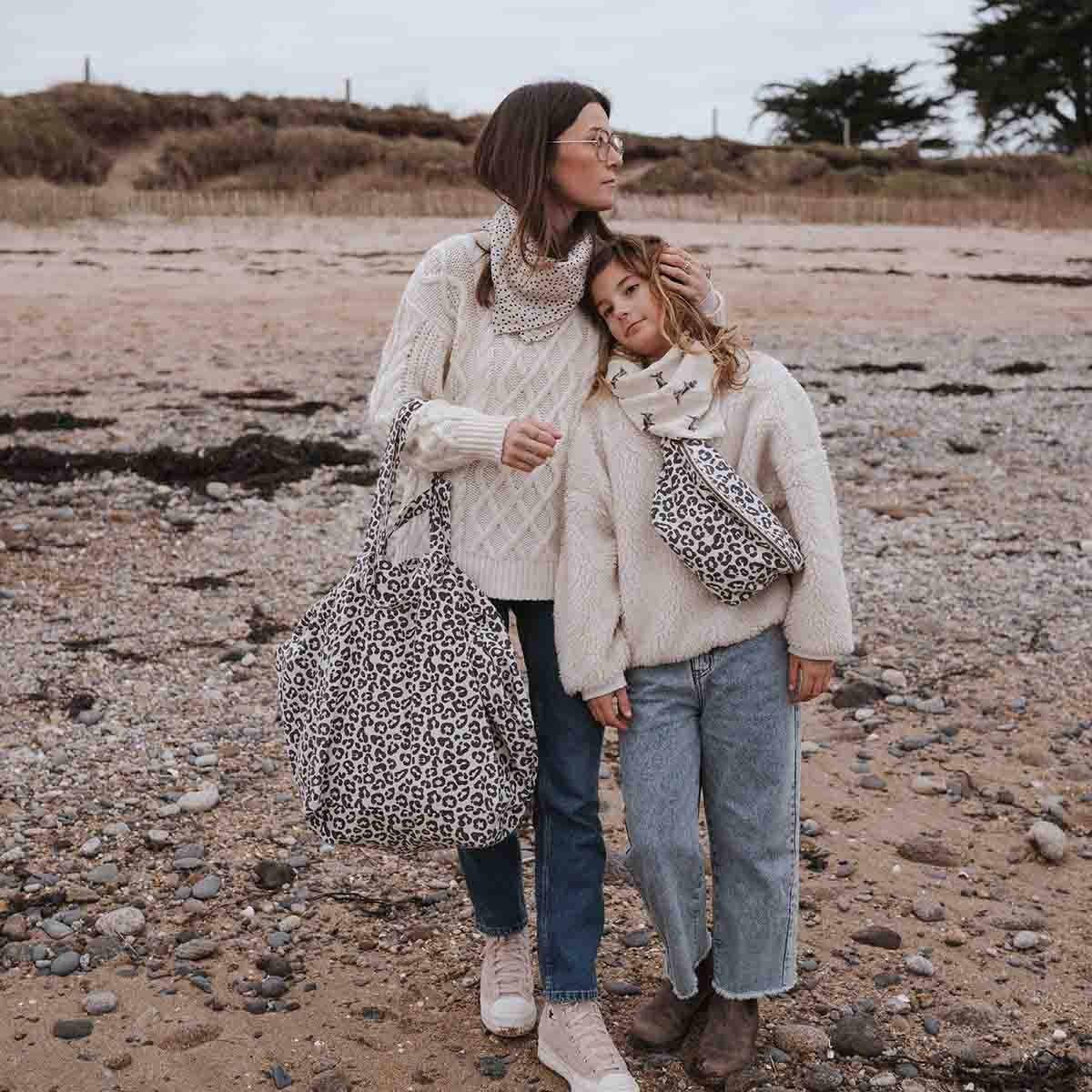 ELISA SAC CABAS IMPRIME GRAOU GREIGE