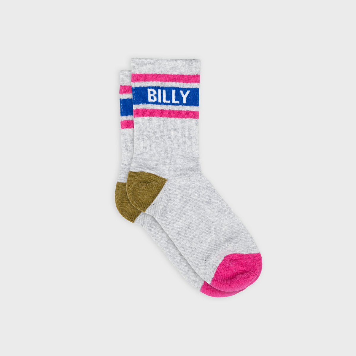 Chaussettes tennis - Ecru, rayé violet et vert