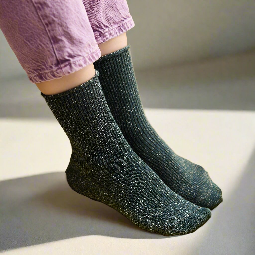 Lurex glitter socks