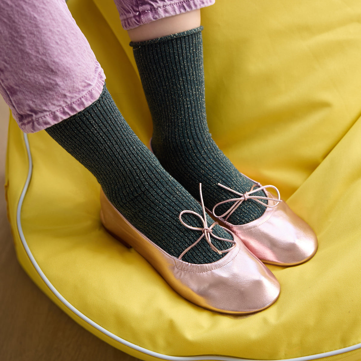 Lurex glitter socks